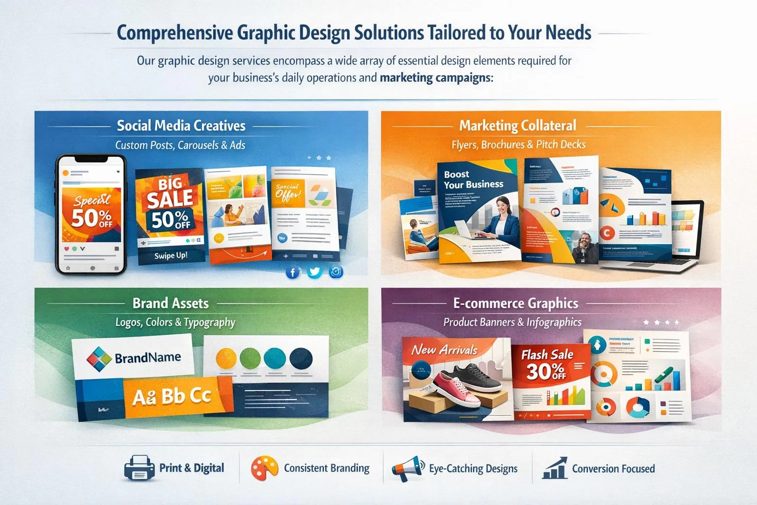 Comprehensive Graphic Design Solutions Tailored to Your Needs